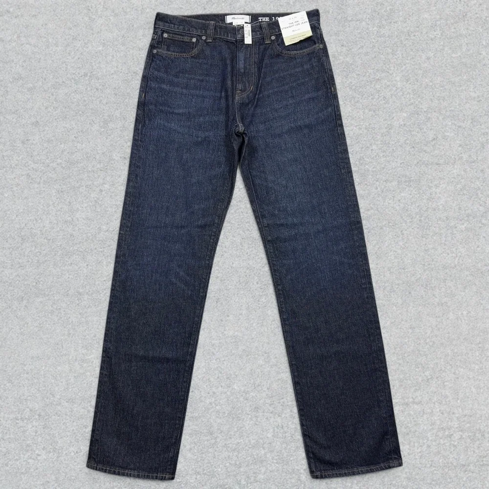 Madewell The 1991 Straight-Leg Jeans Mens 32x34 Dark Indigo Authentic Flex NWT